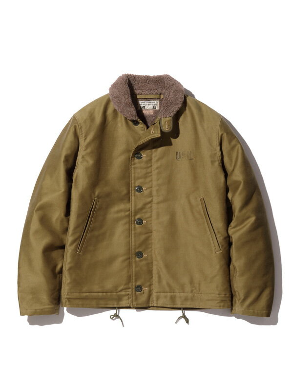 BUZZ RICKSON'S バズリクソンズ N デッキジャケット Type N Khaki NAVY DEPARTMENT  DEMOTEX ED ボアジャケット メンズ レディース シンプル おしゃれ かっこいい 大きいサイズ ミリタリージャケット 日本製  東洋エンタープライズ 防寒 ボア