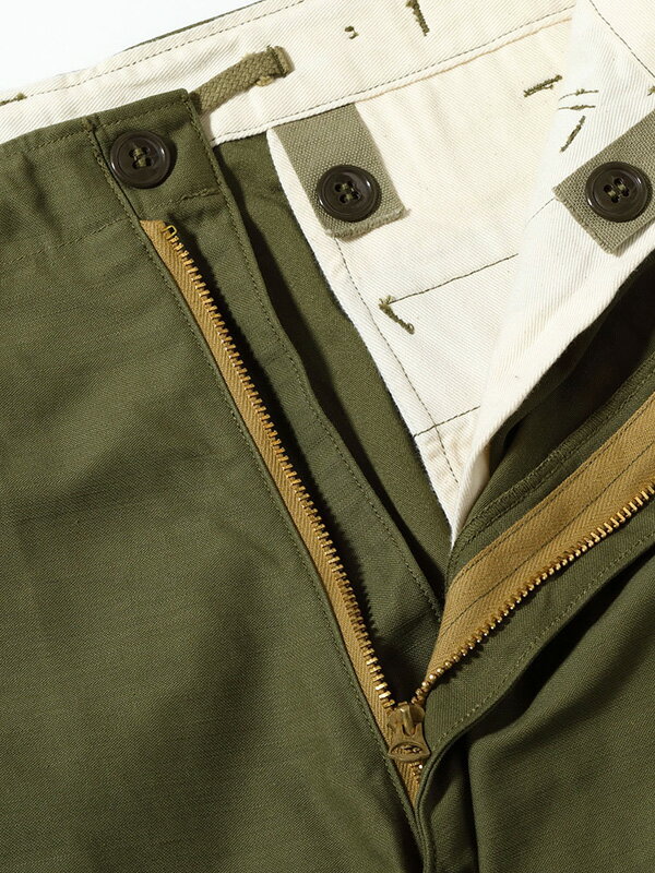 BUZZ RICKSON'S バズリクソンズ TROUSERS SHELL FILD M-1951 SHORT LENGTH カーゴパンツ レディース  メンズ 大きいサイズ フィールドトラウザース ミリタリー アーミー コットンサテン 米陸軍 1951年 ルーズフィット 日本製 東洋エンタープライズ 