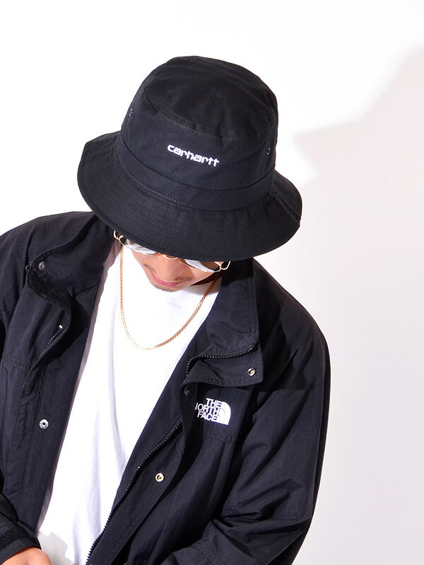Carhartt WIP カーハート 帽子 ハット メンズ レディース 大きいサイズ ブランド ワーク アウトドア ダンス ストリート バケットハット バケハ おしゃれ かわいい シンプル ユニセックス SCRIPT BUCKET HAT スクリプト ロゴ ロゴ刺繍 キャンプ 黒 I029937
