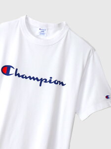 【ゆうメール便送料無料】CHAMPION チャンピオン Tシャツ レディース メンズ ユニセックス 半袖 ブランド 無地 スポーツ カジュアル 綿100% Cロゴ 日本規格 クルーネック ダンス ストリート ペア リンクコーデ 白 黒 C3-P302 夏休み ギフト プレゼント ラッピング