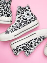 【在庫処分】CONVERSE ALL STAR コンバース スニーカー ハイカット ローカット レディース おしゃれ かわいい ALL STAR PLTS MONOLEOPARD HI OX オールスター レオパード ヒョウ柄 豹 モノクロ 白 ホワイト シューズ 31311190 31311200 5SD885AS 5SD886AS