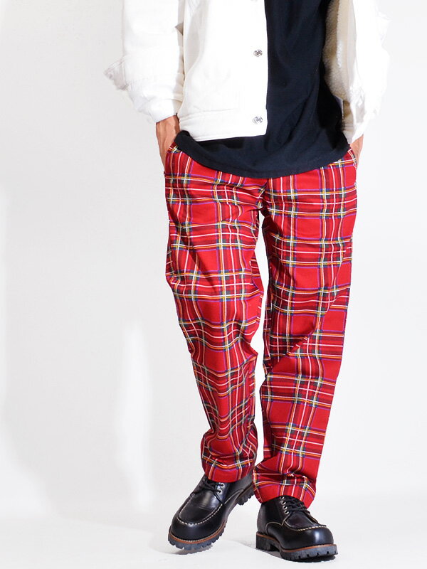 COOKMAN クックマン シェフパンツ chef pants メンズ レディース ユニセックス 男女兼用 おしゃれ かわいい 大きいサイズ Chef Pants Tartan Red Check タータン チェック イージーパンツ ワークパンツ コックマン 231-03823 父の日 ギフト プレゼント