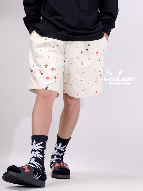 ֡ڥͥݥ̵COOKMAN åޥ եѥ 硼ȥѥ chef pants  ǥ ˽  襤 Chef Short Pants Sauce Splash  硼ѥ ϡեѥ åޥ 231-32942  ե ץ쥼ȡפ򸫤