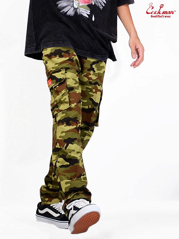 COOKMAN クックマン シェフパンツ chef pants メンズ レディース ユニセックス 男女兼用 おしゃれ かわいい 大きいサイズ Chef Cargo Pants Woodland Camo カーゴパンツ コックマン ウッドランドカモ 迷彩 カモフラ 231-03826 父の日 ギフト プレゼント