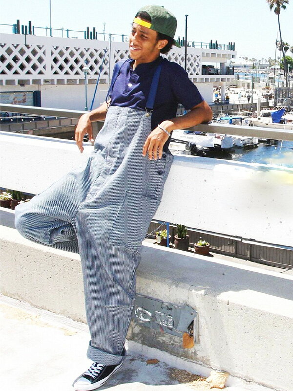 Cookman クックマン オーバーオール メンズ レディース 大きいサイズ おしゃれ かわいい ゆったり ユニセックス 男女兼用 Fisherman S Bib Overall Hickory フィッシャーマンズ ビブ オーバーオール ネイビー ヒッコリー コックマン ロールアップ 231