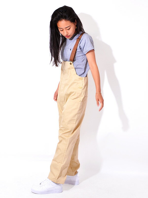 COOKMAN クックマン オーバーオール メンズ レディース 大きいサイズ おしゃれ かわいい ゆったり ユニセックス Fisherman's Bib Overall Sand ベージュ フィッシャーマンズ ビブ オーバーオール コックマン ロールアップ 231-03855 父の日 ギフト プレゼント