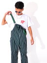 COOKMAN クックマン オーバーオール メンズ レディース 大きいサイズ おしゃれ かわいい ユニセックス Fisherman's Bib Overall STRIPE ストライプ ダークグリーン フィッシャーマンズ ビブ オーバーオール コックマン 231-03857 母の日 ギフト プレゼント