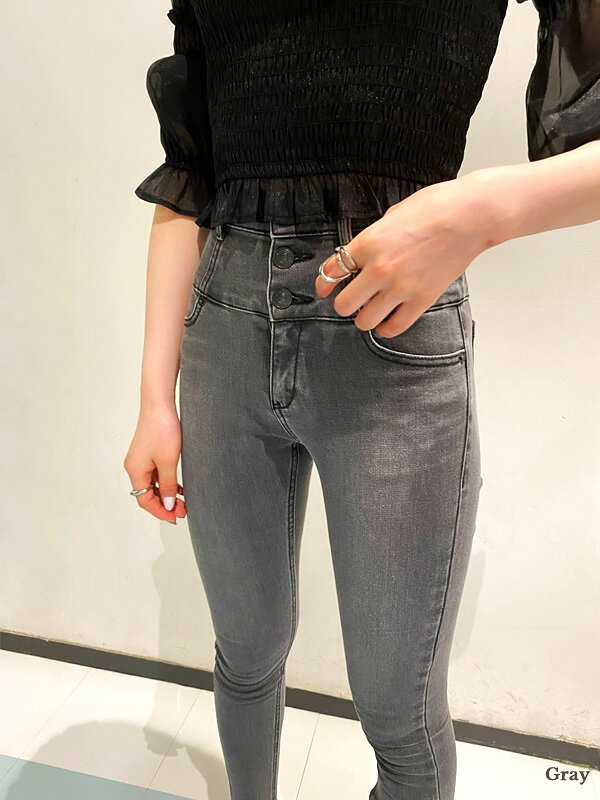 EMODA エモダ デニム ハイウエスト スリム スキニー 細い スキニーパンツ スリムパンツ ストレッチ おしゃれ かわいい ELDER FIX  H/W DENIM 美脚 脚長 定番 細見え レギンス レギパン ハイウエストパギンス NUDEデニムシリーズ 042212470401