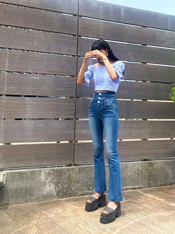 EMODA エモダ デニムパンツ レディース サイドオープン ハイ EMODA エモダ デニムパンツ レディース サイドオープン ハイ
