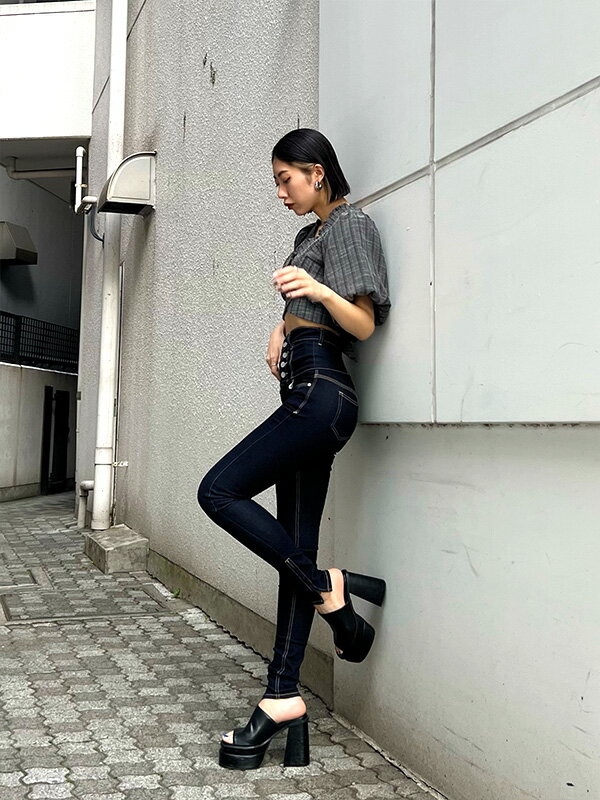 EMODA エモダ デニム ハイウエスト スリム スキニー 細い EMODA エモダ デニム ハイウエスト スリム スキニー 細い