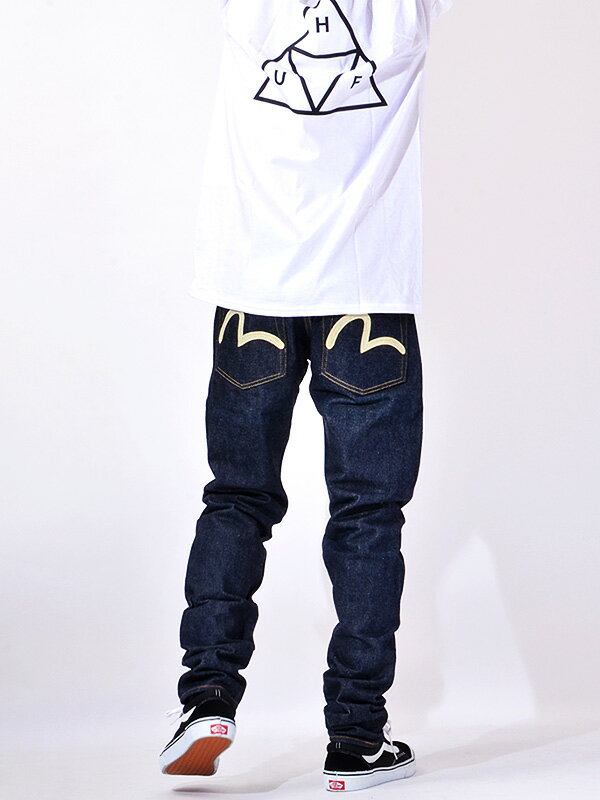 EVISU エヴィス ジーンズ デニム Lot.2000T NO1 トラ耳 メンズ レディース ユニセックス スリムテーパードフィット 14.5oz セルヴィッヂ 未防縮加工 カモメマーク ペンキ エビス テーパード カジュアル スポーツ ストリート ダンス EGD-2000T1-002