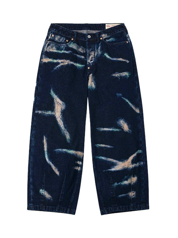 EVISU エヴィス ジーンズ カモメ 家紋 タイダイ デニム パンツ ワイド