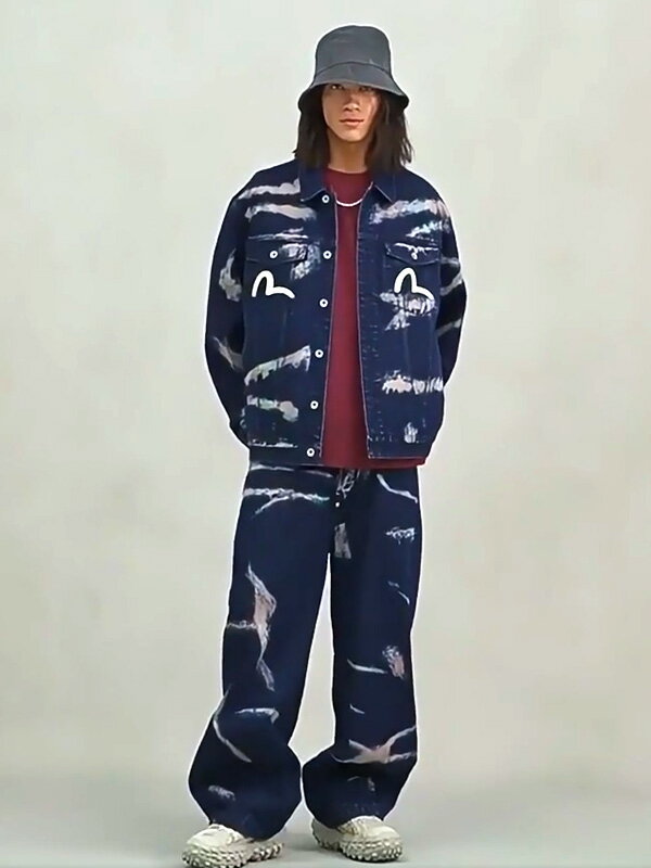 EVISU エヴィス ジーンズ マルチポケット カモメ 家紋 ロゴ刺繍