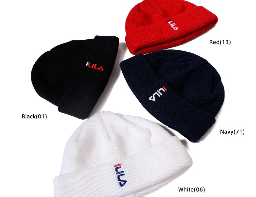 Fila フィラ ニット帽 メンズ レディース ユニセックス キッズ ブランド かわいい かっこいい 帽子 キャップ Front Logo Knit Watch Cap フロントロゴ ワッチ ニットキャップ ビーニー アクリル リブニット ペア リンクコーデ Fila Knitcap 198