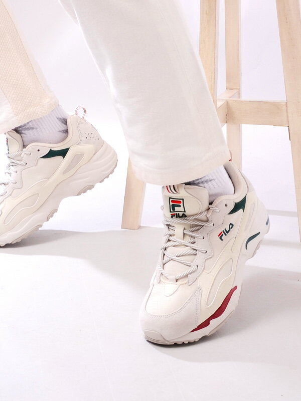 FILA フィラ スニーカー 厚底 メンズ レディース ユニセックス ダッドシューズ ダッドスニーカー RAY TRACER レイ トレイサー  ベージュ グリーン レッド 厚底スニーカー 靴 ストリート ダンス スポーツ FS1SB1460X-BEG F5119-1460