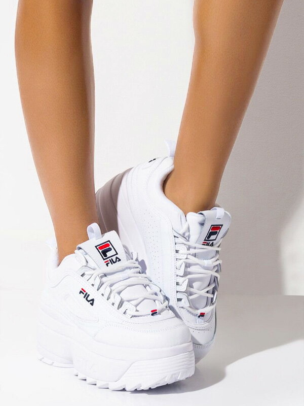 FILA フィラ スニーカー 厚底 レディース ダッド ダッドシューズ ディスラプターII ウェッジ ホワイト Disruptor II Wedge ダッドスニーカー 厚底スニーカー 靴 通学 通勤 ランニング シューズ F0425-0125