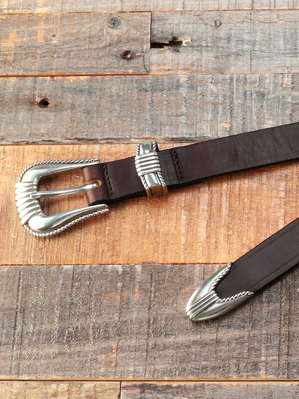 THE FLAT HEAD フラットヘッド レザー ベルト ウエスタン 剣先 クロム