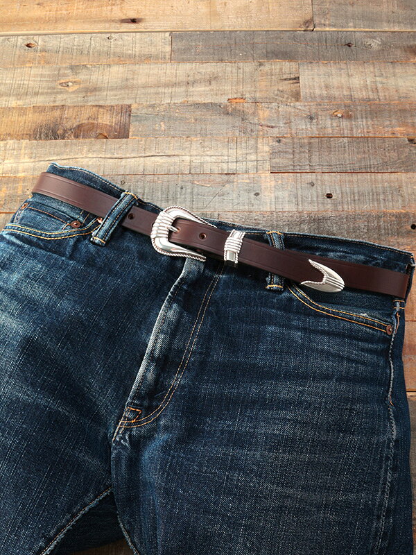 THE FLAT HEAD フラットヘッド レザー ベルト ウエスタン 剣先 クロム