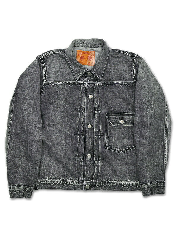 RODEO BROS / ロデオブロスのFULLCOUNT 2107 Dartford フルカウント デニム ジャケット メンズ レディース Gジャン 1st モデル エイジング加工 13.7oz Type 1 Black Denim Jacket Dartford タイプ 1 13.7オンス 国産 日本製 ジンバブエコットン ブラックデニム 2107BKHW｜アングル2