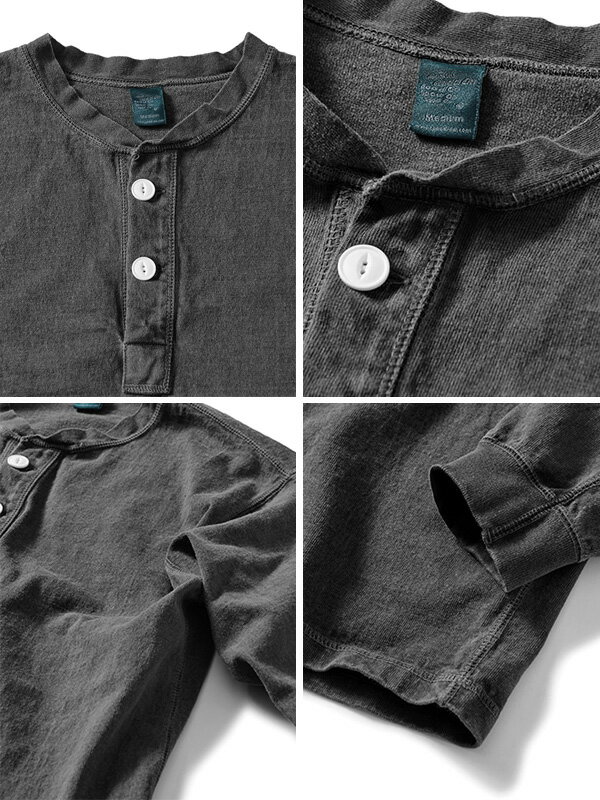 Good On グッドオン ヘンリーネック 長袖 Tシャツ レディース メンズ