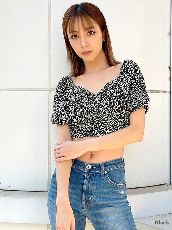 GYDA ジェイダ レオパードコルセット オフショルブラウス おしゃれ