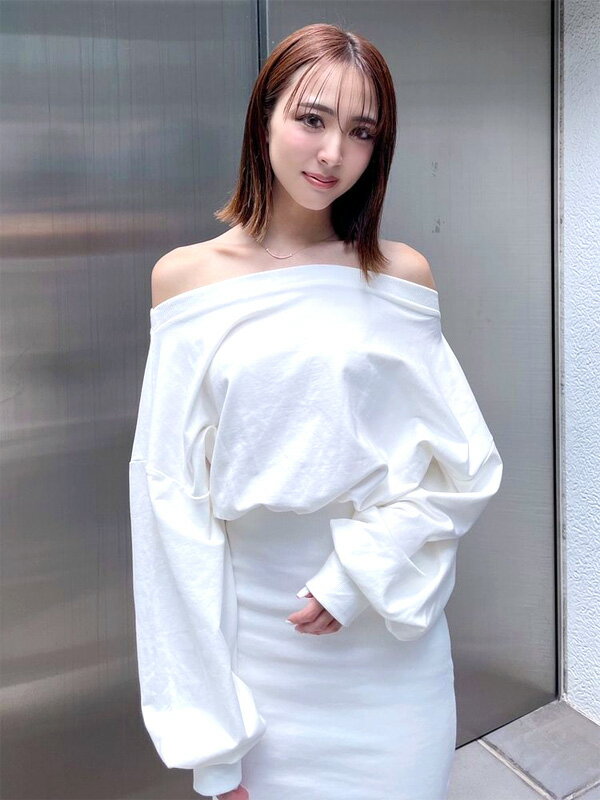 GYDA ジェイダ テレコオフショルドッキングロングワンピース テレコ オフショル スウェットワンピース ロングワンピース レディース きれいめ  おしゃれ かわいい カジュアル ブランド タイトスカート ロングスカート スウェットワンピ ワンピ 072410316501