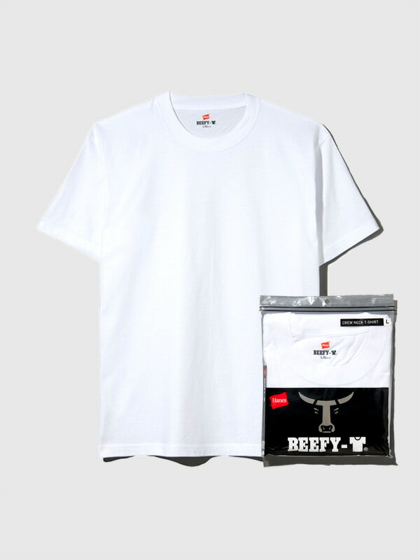 Hanes BEEFY ヘインズ ビーフィー Tシャツ メンズ レディース 半袖 黒 白 大きいサイズ 綿100% 無地 スポーツ カジュアル パックTシャツ ヘビーウエイト インナー クルーネック 丸胴 丸首 H5180 父の日 ギフト プレゼント