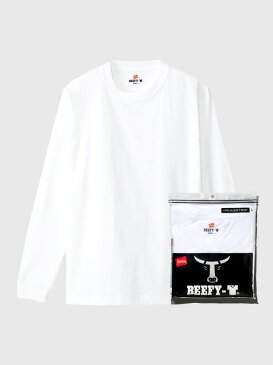 Hanes ヘインズ BEEFY-T Tシャツ ビーフィー 長袖 メンズ レディース ユニセックス ロングTシャツ ロングスリーブ 長袖Tシャツ 無地 シンプル パックTシャツ パックT ヘビーウエイト 丸胴 タグレス クルーネック 丸首 白 黒 H5186 父の日 ギフト プレゼント ラッピング