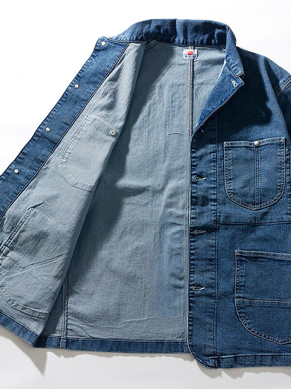 Hanes ヘインズ デニム カバーオール 長袖 デニムジャケット 薄手