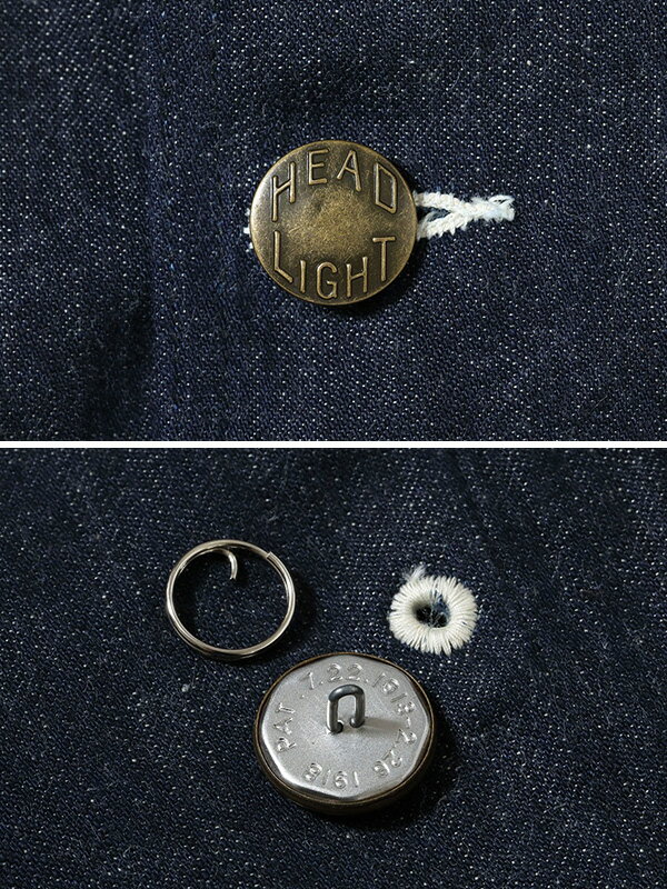 HEADLIGHT カバーオール デニム ダブル ブレスト コート チェンジ