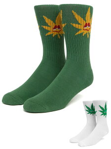 【ネコポス送料無料】HUF ハフ ソックス レディース メンズ おしゃれ かわいい ブランド 靴下 ユニセックス GREEN BUDDY SPOTLIGHT SOCKS グリーンバディ マリファナ ヘンプ 植物 草木 スケーターソックス ストリート スケーター SK00661 クリスマス ギフト プレゼント