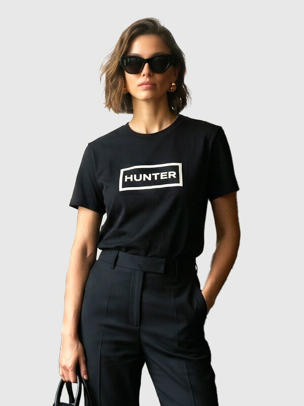 Rakuten - HUNTER ハンター Tシャツ ロゴ 綿100% シンプル 半袖 Logo T-shirt おしゃれ かわいい 大人 UJT1100CTN ユニセックス ロゴ ティーシャツ
