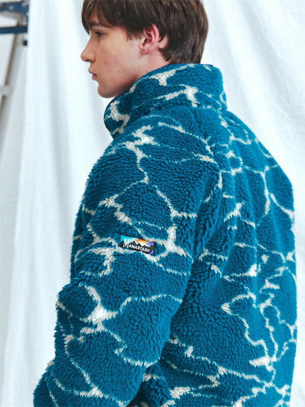 MANASTASH◆フリースジャケット/L/ポリエステル | [マナスタッシュ] フリース ジャケット 総柄 LITHIUM FLEECE