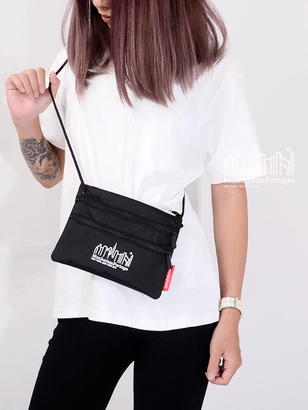 【ゆうメール便送料無料】Manhattan Portage マンハッタンポーテージ ショルダーバック サコッシュ ミニショルダー バッグインバッグ 小物入れ 斜め掛け メンズ レディース ユニセックス TRIPLE ZIP POUCH 正規品 通学 T-Z-P バレンタインデー ギフト プレゼント ラッピング