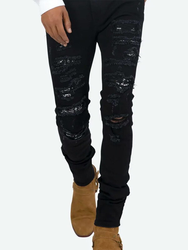 mnml ミニマル スキニー X165 PASLEY STRETCH DENIM ペイズリー