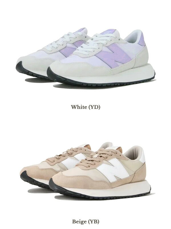New Balance ニューバランス スニーカー レディース 白 グレー 237 新作 おしゃれ かわいい ブランド シンプル 歩きやすい ビッグNロゴ コアカラー スエード ナイロンアッパー カジュアル スポーツ ランニング ペア リンクコーデ WS237 JA1 JB1