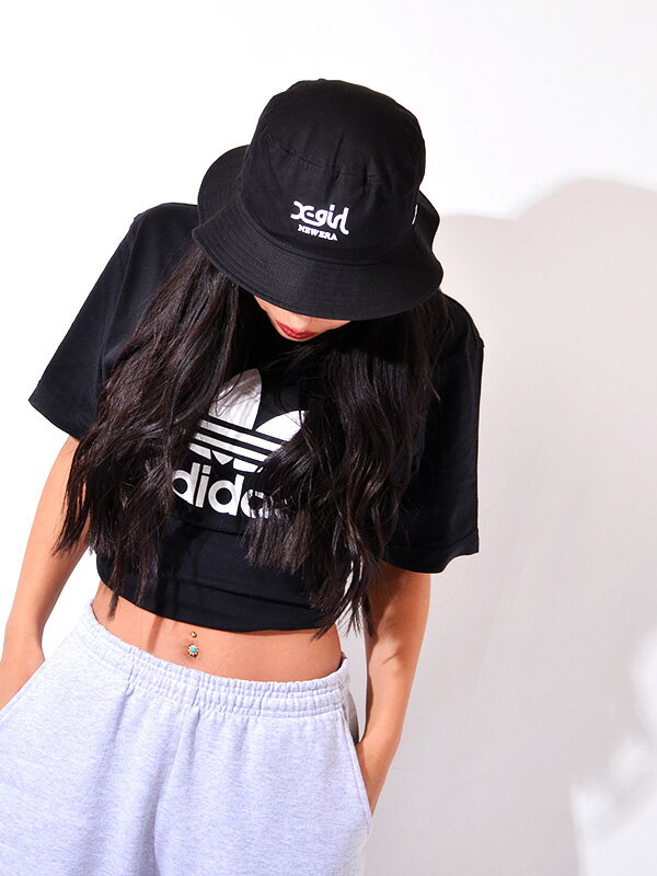 NEW ERA ニューエラ キャップ コラボ X-girl エックスガール 帽子 ハット バケットハット レディース メンズ ブランド おしゃれ かわいい ダンス ストリート スポーツ ミルズロゴ バケット01 Bucket 01 バケハ 1305617-4