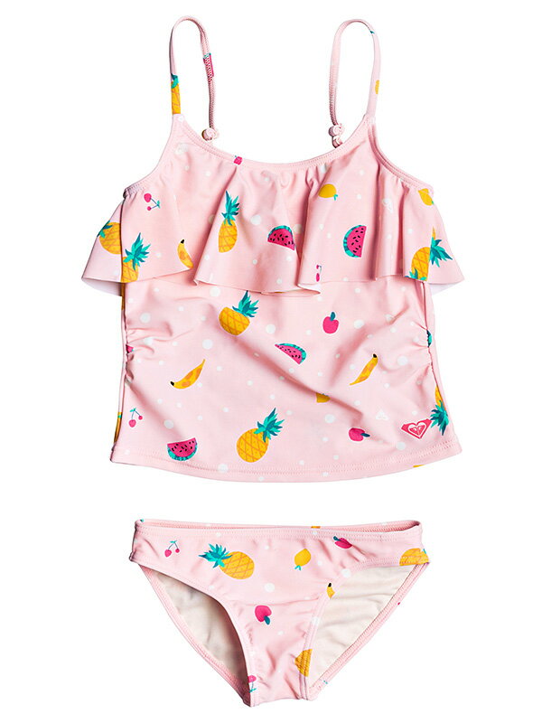 ROXY ロキシー 水着 女の子 セパレート ガールズ キッズ おしゃれ かわいい タンキニ タンクトップ ビキニ セット フルーツ ドット ロゴ ハートロゴ 総柄 LOVELY ALOHA TANKINI SET 100 110 120 海 川 湖 ERLX203103 夏休み ギフト プレゼントのサムネイル