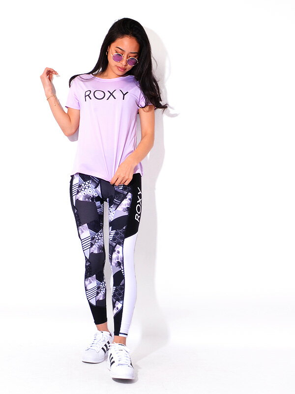ROXY ロキシー レギンス レディース 10分丈 夏用 UVカット 速乾 可愛い