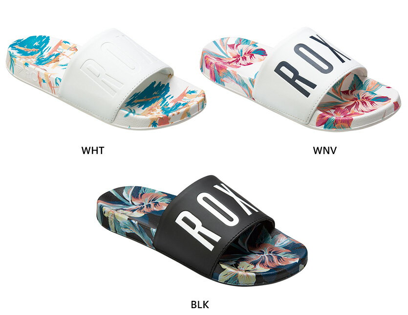 Roxy ロキシー サンダル レディース ぺたんこ おしゃれ ブランド スポーツ Slippy Printed ロゴ ストライプ ボタニカル 花柄 シャワーサンダル ベナッシ スポーツサンダル ビーチサンダル ビーサン ペア リンクコーデ 海 プール 川 軽量 Rsd1503