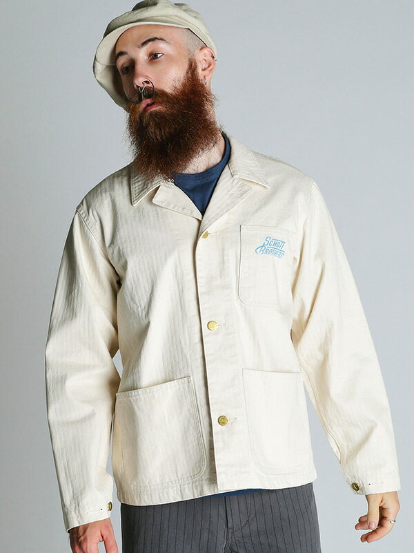 Schott ショット ジャケット カバーオール ヘリンボーン ワーク 綿 100