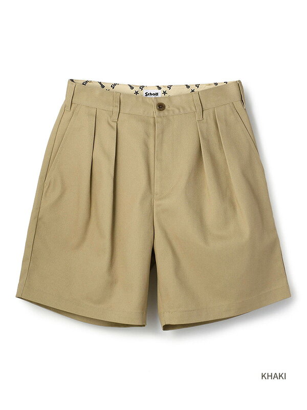 Schott ショット チノ ショーツ ダブルプリーツ T/C ショーツ 2タック