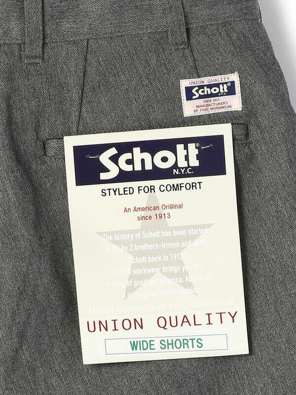Schott ショット チノ ショーツ ダブルプリーツ T/C ショーツ 2タック