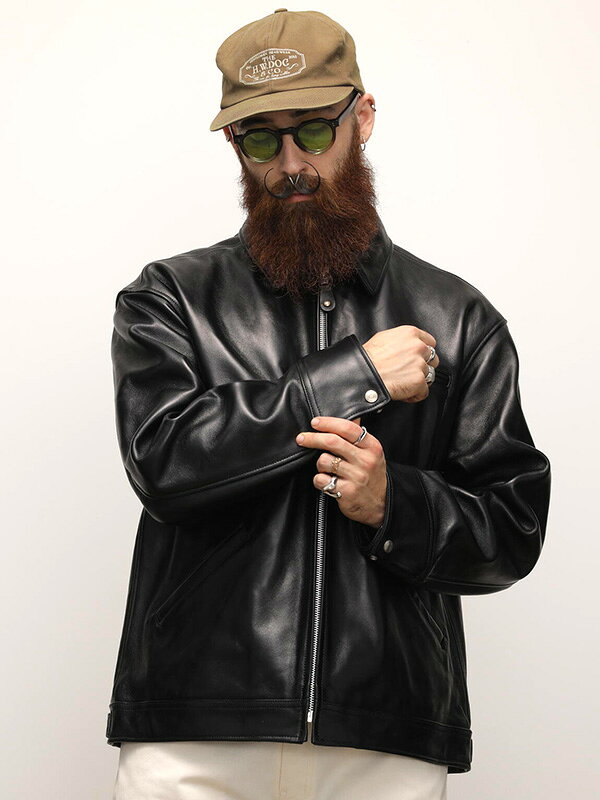 RODEO BROS / ロデオブロスのSchott ショット レザー ジャケット トラッカー タイプ ワークジャケット 羊革 ラム LEATHER TRACKER JACKET 7825950014 無地 バイク アメカジ ワーク ミリタリー｜アングル3