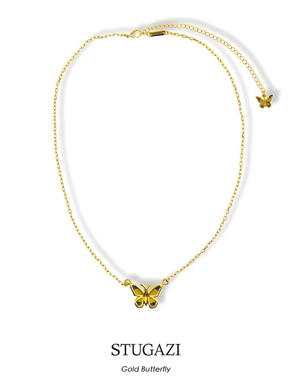 【在庫処分】STUGAZI スガジ メンズ レディース ユニセックス シンプル ゴールド ブランド おしゃれ かわいい Butterfly NECKLACE GOLD バタフライ 蝶 チョウ インフルエンサー G-dragon Kris wu 着用ブランド 44521 母の日 ギフト プレゼント 1