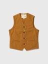 SUGAR CANE シュガーケーン ベスト メンズ レディース おしゃれ 綿 前開き ユニセックス ワークベスト ブラウンダック 13oz. BROWN DU...