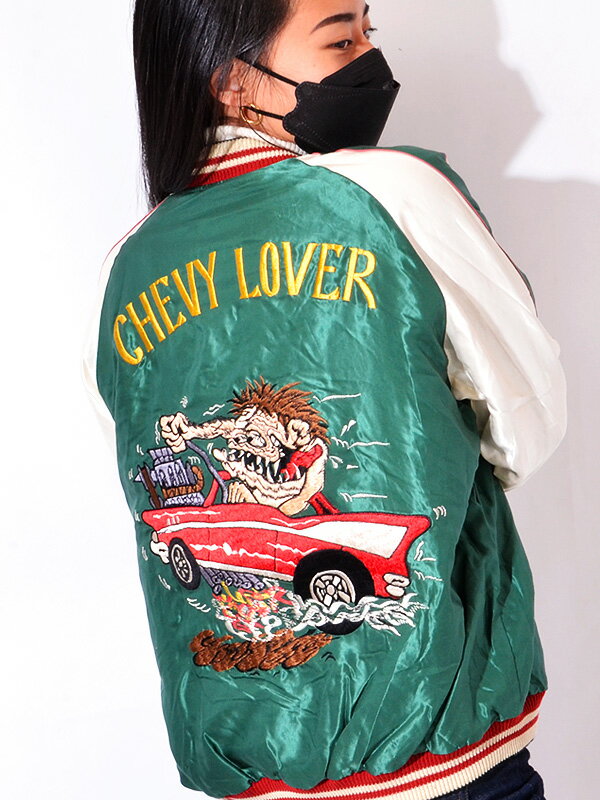 TAILOR TOYO テーラー東洋 スカジャン メンズ レディース 虎 ブランド TIGER HEAD × CHEVY LOVER タイガーヘッド  シェビーラバー シボレー アメ車 ホットロッド 和柄 洋柄 リバーシブル 再復刻 Mid 1950s Style 1950年代中期