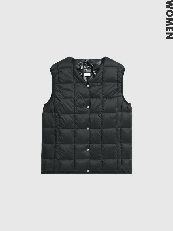 TAION タイオン インナーダウン レディース 大きいサイズ ブランド おしゃれ かわいい Vネックボタン インナーダウンベスト WOMEN INNER DO...