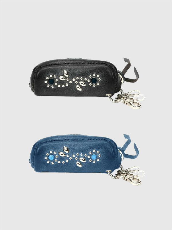 TMT レザー キーケース 本革 メンズ レディース おしゃれ かっこいい シンプル レザー STUDS LEATHER KEY CASE スタンダードリベット社 ターコイズ フラワー ブラック ネイビー 日本製 経年変化 スマートキー 3連 バイク 車 通勤 通学 TACS25SP03