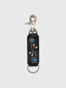 TMT レザー キーチェーン キーホルダー 本革 メンズ レディース おしゃれ かっこいい シンプル レザー INDIGO LEATHER STADS KEY CHAIN スタンダードリベット社 ターコイズ フラワー 藍染 インディゴ ナスカン キーリング バイク 車 TACS2504 父の日 ギフト プレゼント(4)